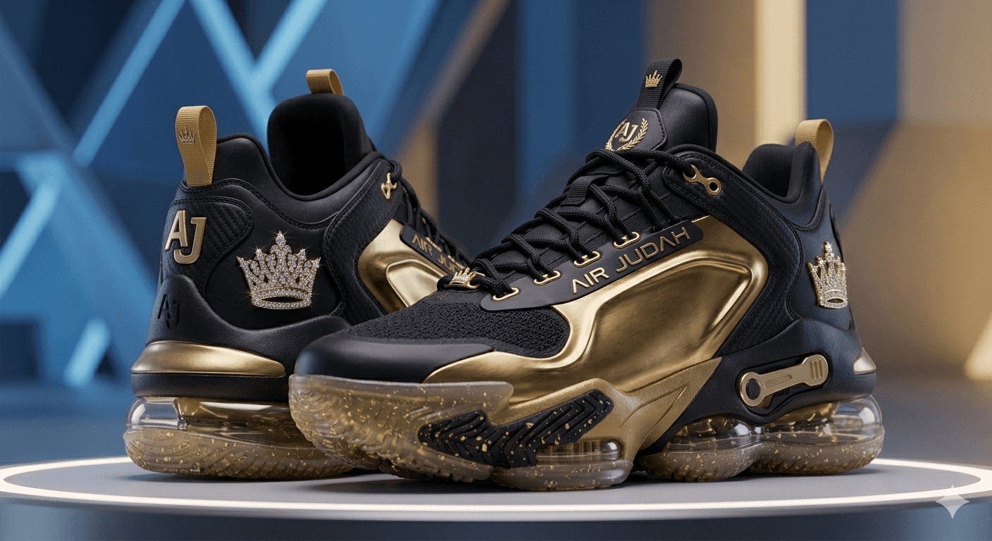 Air Judah Sneaker — Onyx & Gold